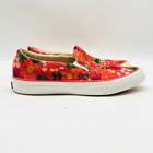 Keds Rifle Paper Womens 7.5 Pink Orange Floral Canvas Slip On Shoes Sneaker