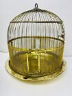 Hendryx Dome Brass Wire Hanging Bird Cage House Pedestal Art Deco Antique