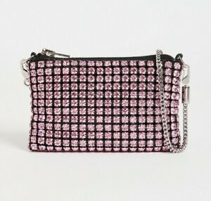 NEW Alexander Wang Rhinestone Embellished Pouch Bag, Prism Pink, $495