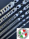 Solid 925 Sterling Silver Double Curb Cuban Chain Necklace / Bracelet TIGHT LINK