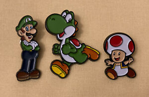 Super Mario Brothers Blind Bag Enamel Pin Lot of 3 Luigi Green Yoshi Toad
