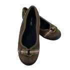 AETREX Privo! Sz 8.5 M Customized Comfort Leather Flats Loafers Toe Strap Detail