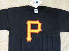 VINTAGE MLB Pittsburgh Pirates Black T-Shirt  With Heavy Duty Logo  by Majestic