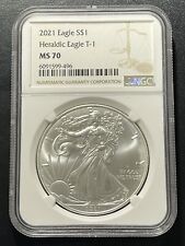 American Silver Eagle 2021 One Ounce Silver Coin: T-1 NGC MS70