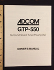 Adcom GTP-550 Stereo Tuner / Preamp Original Owners Manual 16 Pages COLLECTORS