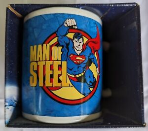 Superman Man of Steel 12oz Coffee Tea Mug Brand New Vandor Comic Art