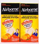 2PK Airborne Immune Support Vitamin C Chewable Tablets Citrus 32 Count EXP 06/24