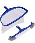 Pool Brush with Pool Skimmer Net Kit 17.5″ Premium Pool Brush Head Nylon Bristle