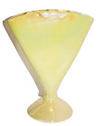 Ceramic Tulip Vase Yellow Opalescent Glaze 7.5