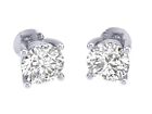 4 Prong Set I1 G 1.01Ct Round Cut Diamond 14K White Gold Solitaire Stud Earrings