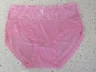 Plus Size Elegant Underwear Pink Nylon Lace Solid High Waist Granny Panties 1XL