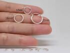 Italian Sterling Silver Smooth Round Shaped French Lock Hoop Earrings UNISEX