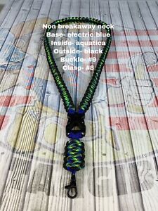 Custom paracord neck ID lanyard W/ OPTIONS (Pick 3 Colors and Hardware) The BEST