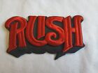 Rush Red & Black 3D Logo 4 x 2.25 Inch Iron On Patch
