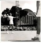 LAE3 1953 Original Photo ALICE MARBLE UNIVERSITY MINNESOTA TENNIS COURT SERVE