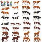 36pcs HO Scale 1:87 Well Painted Farm Animals Cows Horses Shepherd People Model