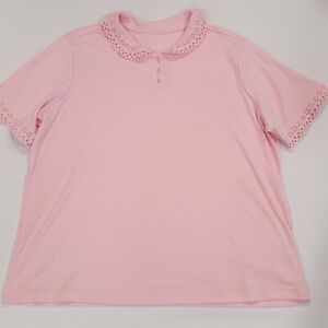 Blair polo shirt lace detail pink XL NWOT