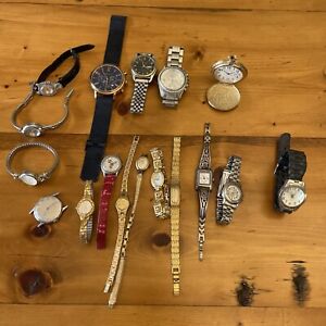 Lot Of 17 Vintage Watches Various Brands UNTESTED Jules Jorgenson