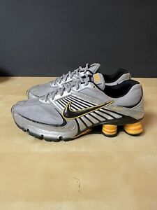 Nike Shox Turbo+ 8 Shoes 2008 Silver/Black/Gold Running Shoes Men's Size 11.5