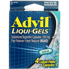 2 Pack Advil Liqui-Gels Pain Reliever, 200 mg, 4 Ct