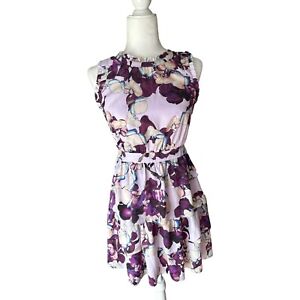 Banana Republic Lilac Andre Floral Dress; Size 4P