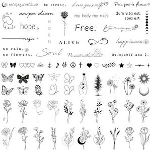 Realistic Temporary Tattoos for Women 60 Sheets Tiny Small Removable Adult Fake