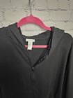 J Jill FIT Womens Black Hooded Poncho Zip Top Size Woman One Size *Pre-Owned*