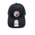 '47 Pittsburgh Steelers Clean Up Black Adjustable Strap Hat Dad Cap Brand NEW
