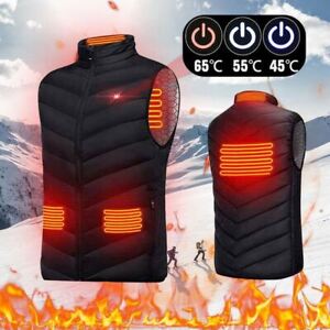 USB Electric Heated Jacket Vest 4 Zone Warm Up Heating Pad Cloth Body Warmer 18z