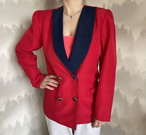 Vintage Rare Womens Chanel Red/Blue Blazer Size M