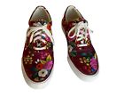 Keds Rifle Paper Co Burgundy Red Flowers Women's Sneakers Shoes Size 7.5 M