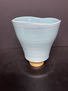 New ListingVintage McCoy USA Pottery Harmony Line Aqua Mist Blue Mid Century Planter