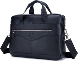 Bullcaptain Shoulder Messenger Men Leather Laptop Bag Briefcase Business Handbag