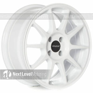 Circuit CP23 16x7 4-100 +35 Gloss White Wheels Fits Mazda Miata NA NB JDM Style