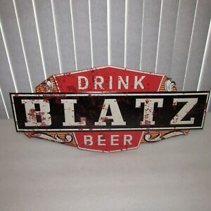 BLATZ BEER SIGN TIN vintage style SO COOL 27x14 RARE