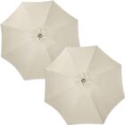 2 Pieces Patio Umbrella Replacement 8 Ribs Strong and Thick Umbrella Canopy O...