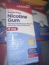 Leader Nicotine Gum, 4mg, original  50ct sugar free