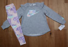 Nike Toddler Girl Sweatshirt and Leggings Set ~Gray, Pastels & White ~Leopard~4T