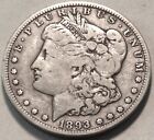 1893 O Morgan Silver Dollar, Middle Grade Original Better, Semi-KEY Date $1 Coin