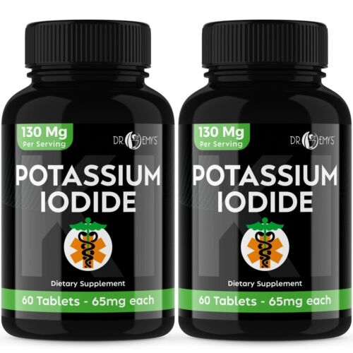 (2PK) - Potassium + Iodide Pills Tablets☆130 mg Supplement☆Survival Kit Fallout