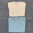 Lot of 2 Dickies Pocket T-Shirts Workwear Beige And Green Men's XL