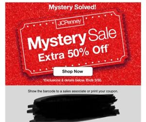 New ListingJCPenny JCP 50 % off  Coupon Expires 3/30 in store online