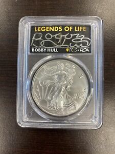 2021 $1 American Silver Eagle 1oz PCGS MS70 TYPE 1 Legends of Life Bobby Hull