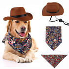 Pet Triangle Scarf Pet Accessories Dog Cat Western Cowboy Hat Photo Prop Retro♡