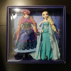 Disney100 Mattel Frozen Anna and Elsa Collector Dolls Holiday 2 Pack