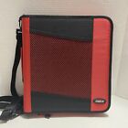 Case It Red 3-Ring 2” Zipper Binder with Carry Handle & Shoulder Strap D-250