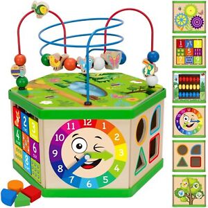 New ListingV-Opitos Learning Toys for Toddler 1+ Years Old 7 in 1 Wooden Activity Cube