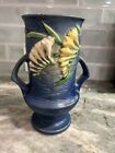 Roseville Freesia Blue 1945 MCM Art Pottery Ceramic Vase 123-9