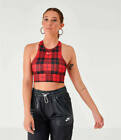 NIKE Size XS $55 Women's Support Plaid Bra BV3911 Casual CROP Top
