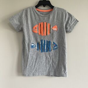 Mini Boden Clown Fish Shirt Kids Size 5-6 Y Finding Nemo Aquarium Blue & Orange